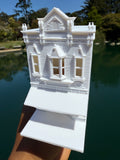 Miniature HO-Scale Victorian World Main Street Confectionery 3 Shop Assembled White 1:87 by Gold Rush Bay