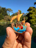Miniature HO-Scale COLOR Peter Pan Hook Pirate Ship with Seating Theme Park