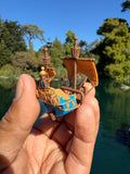 Miniature HO-Scale COLOR Peter Pan Hook Pirate Ship with Seating Theme Park