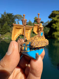 Miniature HO-Scale COLOR Peter Pan Hook Pirate Ship with Seating Theme Park
