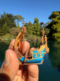 Miniature HO-Scale COLOR Peter Pan Hook Pirate Ship with Seating Theme Park