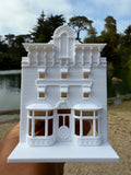 Miniature N-Scale Victorian World Main Street Gazette Building Assembled White 1:160 by Gold Rush Bay