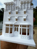 Miniature N-Scale Victorian World Main Street Gazette Building Assembled White 1:160 by Gold Rush Bay