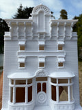Miniature N-Scale Victorian World Main Street Gazette Building Assembled White 1:160 by Gold Rush Bay