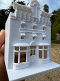 Miniature N-Scale Victorian World Main Street Gazette Building Assembled White 1:160 by Gold Rush Bay
