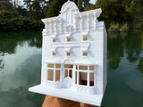 Miniature HO-Scale Victorian World Main Street Gazette Building Assembled White 1:87 by Gold Rush Bay