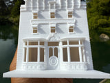 Miniature HO-Scale Victorian World Main Street Gazette Building Assembled White 1:87 by Gold Rush Bay