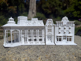 Miniature N-Scale Victorian World Main Street Gazette Building Assembled White 1:160 by Gold Rush Bay