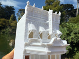 Miniature N-Scale Victorian World Main Street Cinema Building Assembled White 1:160 by Gold Rush Bay