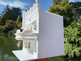 Miniature N-Scale Victorian World Main Street Cinema Building Assembled White 1:160 by Gold Rush Bay