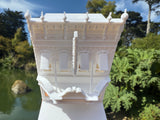 Miniature N-Scale Victorian World Main Street Cinema Building Assembled White 1:160 by Gold Rush Bay