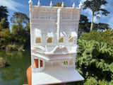Miniature N-Scale Victorian World Main Street Cinema Building Assembled White 1:160 by Gold Rush Bay