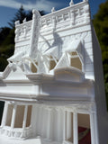 Miniature HO-Scale Victorian World Main Street Cinema Building Assembled White 1:87 by Gold Rush Bay