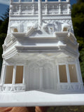 Miniature HO-Scale Victorian World Main Street Cinema Building Assembled White 1:87 by Gold Rush Bay