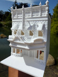 Miniature HO-Scale Victorian World Main Street Cinema Building Assembled White 1:87 by Gold Rush Bay