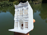 Miniature HO-Scale Victorian World Main Street Watches Building Assembled White 1:87 by Gold Rush Bay