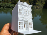 Miniature HO-Scale Victorian World Main Street Watches Building Assembled White 1:87 by Gold Rush Bay