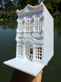 Miniature HO-Scale Victorian World Main Street Watches Building Assembled White 1:87 by Gold Rush Bay