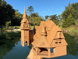 Miniature Wood Peter Pan Theme Park Attraction Building Collectible Model Replica