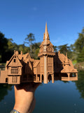 Miniature Wood Peter Pan Theme Park Attraction Building Collectible Model Replica