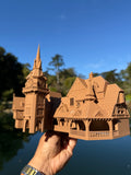 Miniature Wood Peter Pan Theme Park Attraction Building Collectible Model Replica