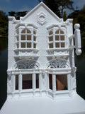 Miniature HO-Scale Victorian World Main Street Uptown Jewelers2 Shop Assembled White 1:87 by Gold Rush Bay