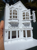 Miniature HO-Scale Victorian World Main Street Uptown Jewelers2 Shop Assembled White 1:87 by Gold Rush Bay