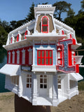 COLOR Miniature HO-Scale Victorian Main Street Blue Ribbon Bakery Assembled White 1:87 by Gold Rush Bay