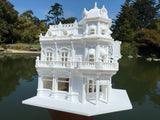 Miniature N-Scale Victorian World Main Street Vicky’s Restaurant Shop Assembled White 1:160 by Gold Rush Bay