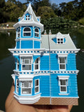Miniature COLOR Victorian #3 Queen Anne Tower House 1:87 HO-Scale Paintable Plastic (Hinge)