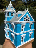 Miniature COLOR Victorian #3 Queen Anne Tower House 1:87 HO-Scale Paintable Plastic (Hinge)