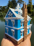 Miniature COLOR Victorian #3 Queen Anne Tower House 1:87 HO-Scale Paintable Plastic (Hinge)