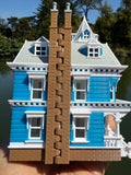 Miniature COLOR Victorian #3 Queen Anne Tower House 1:87 HO-Scale Paintable Plastic (Hinge)