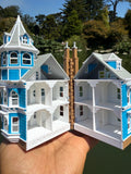 Miniature COLOR Victorian #3 Queen Anne Tower House 1:87 HO-Scale Paintable Plastic (Hinge)