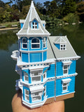 Miniature COLOR Victorian #3 Queen Anne Tower House 1:87 HO-Scale Paintable Plastic (Hinge)