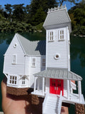 Small Miniature COLOR N-Scale Beetlejuice Maitland House Victorian Mansion Built Assembled