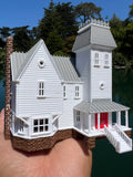 Small Miniature COLOR N-Scale Beetlejuice Maitland House Victorian Mansion Built Assembled