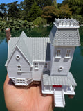 Small Miniature COLOR N-Scale Beetlejuice Maitland House Victorian Mansion Built Assembled