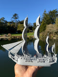 Miniature HO-Scale Sailing Ship Columbia with Sails and Cannons Theme Park