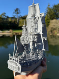 Miniature HO-Scale Sailing Ship Columbia with Sails and Cannons Theme Park
