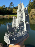 Miniature HO-Scale Sailing Ship Columbia with Sails and Cannons Theme Park