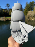 Miniature HO-Scale Sailing Ship Columbia with Sails and Cannons Theme Park