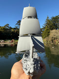Miniature HO-Scale Sailing Ship Columbia with Sails and Cannons Theme Park