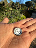 NEW Tiny Miniature Working Quartz Clock 23mm with pre-installed battery keeps perfect time