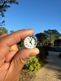 NEW Tiny Miniature Working Quartz Clock 23mm with pre-installed battery keeps perfect time