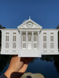 Miniature Hill Valley Courthouse Building Model with Working Clock - Fully Assembled