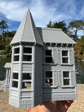 Miniature #38 Gray HO-Scale Neibolt House IT Victorian Mansion Built Assembled