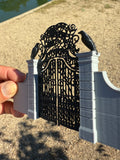 Miniature Nevermore Academy Gate Addams Victorian Dollhouse Decorative Accessory