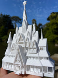 Small White Arendelle Castle Norway N-Scale Built Assembled Fantasy #10