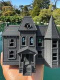 Opening Miniature #38 Gray Galaxy Black HO-Scale Neibolt House IT Victorian Mansion Built Assembled with Hinge
